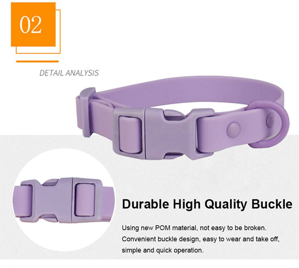 PVC Luxury Waterproof Adjustable Pet Dog Collars