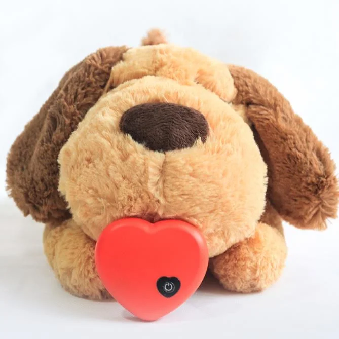 Pet Products Plush Toys Dog Shape Heartbeat Doll Companion Toys