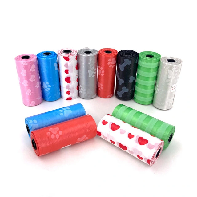 Pet Dog Poop Bags Dispenser Collector Garbage Bag Puppy Cat Pooper Bag Small Rolls Outdoor Clean Pets Supplies