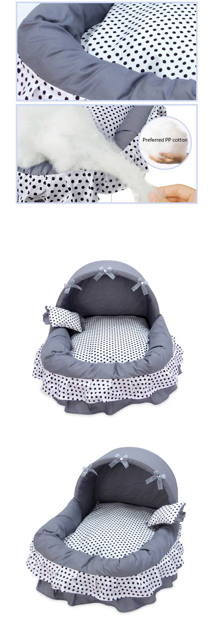 Cute Style Pet Products Removable Washable Winter Keep Warm Luxury Bed for Dog Cat Pet Dog Bed