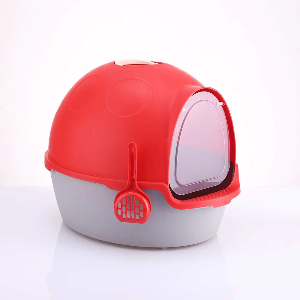 Fully Enclosed Cat Litter Box Ladybug Shape Cat Litter Toliet