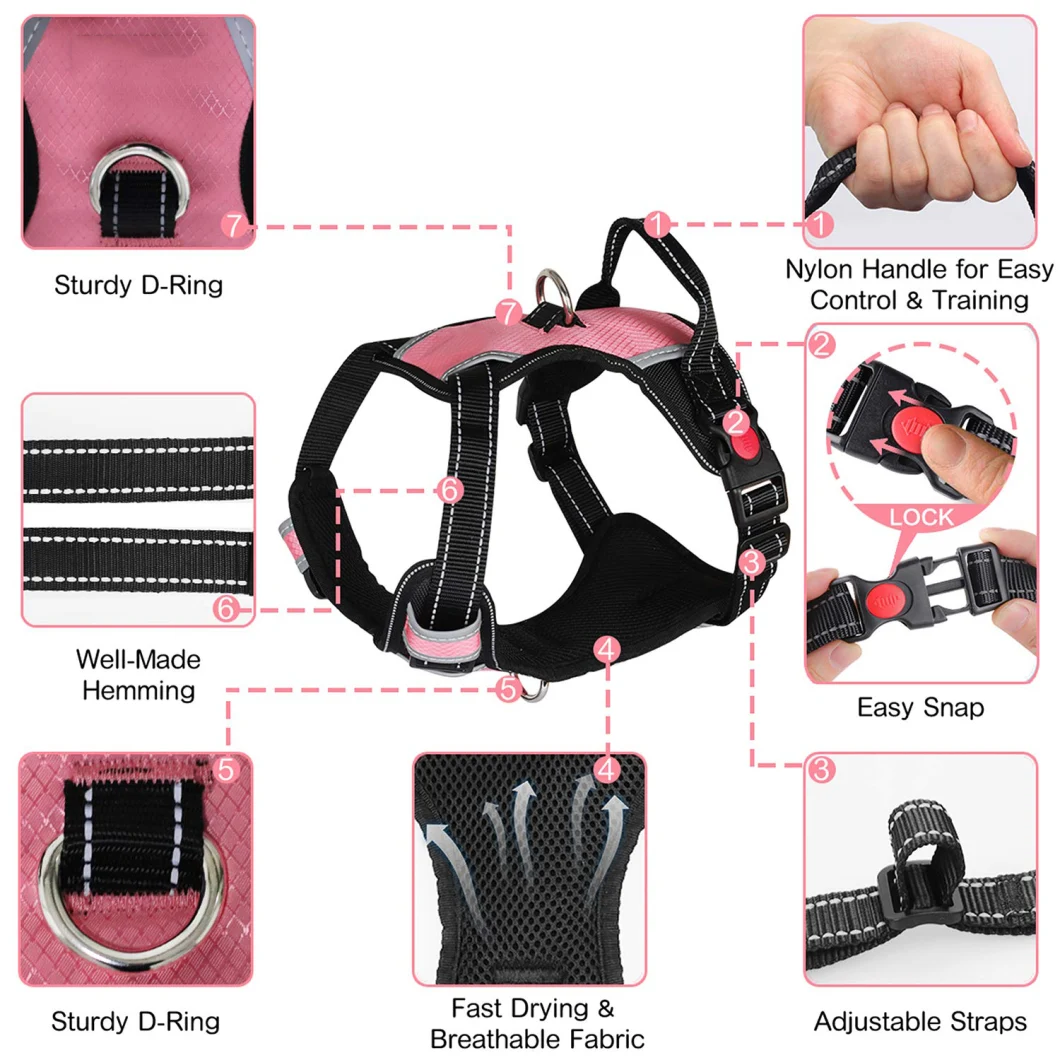 Front & Back Range Lockable Snap Buckles Safe Outdoor Pet Supply, Pet Harness