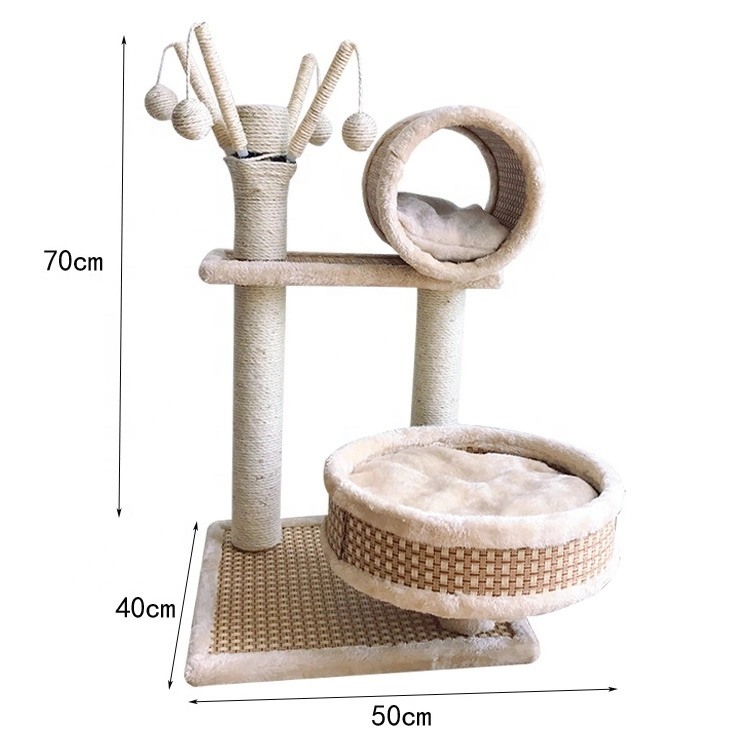 Creative Cat Toy Sisal Big Climbing Scratch Pet Scratcher Post Wood Cat Tree