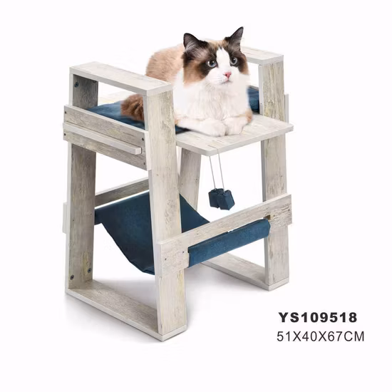 Modernes, doppelstöckiges Katzenbett aus Holz, Möbel, Haustierhaus für Unterhaltung und Ruhe